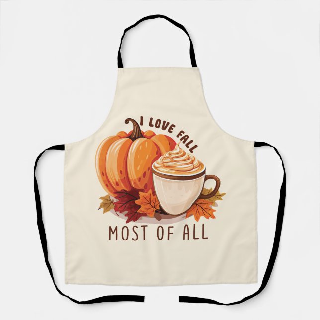 I Liebe fällt am meisten - Latte & Herbst Vibes Schürze (Vorderseite)