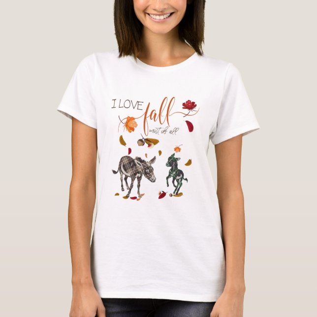 I Liebe fällt für Esel-Liebhaber T-Shirt (Vorderseite)