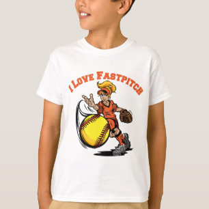 I Liebe Fastpitch, orange T-Shirt