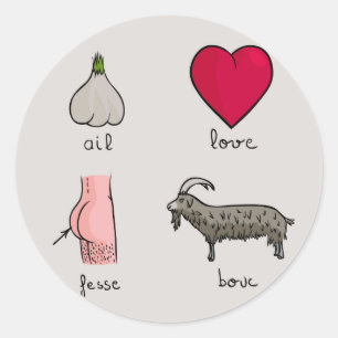 I Liebe FB Runder Aufkleber