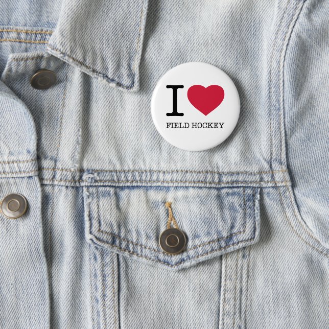 I LIEBE FELD HOCKEY BUTTON (Beispiel)