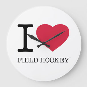 I LIEBE FELD HOCKEY GROßE WANDUHR