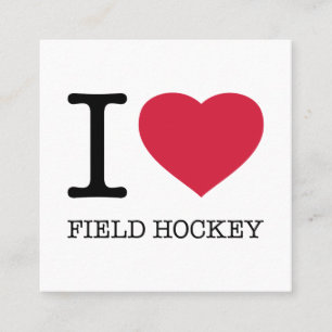 I LIEBE FELD HOCKEY QUADRATISCHE VISITENKARTE