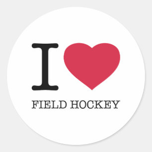 I LIEBE FELD HOCKEY RUNDER AUFKLEBER