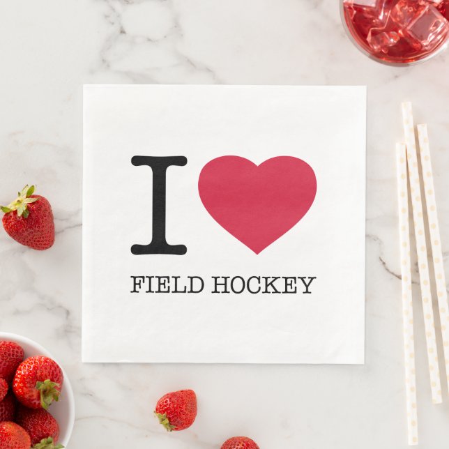 I LIEBE FELD HOCKEY SERVIETTE (Beispiel)