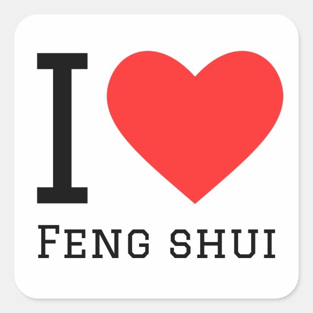 I Liebe feng shui Quadratischer Aufkleber (Vorderseite)