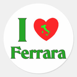 I Liebe Ferrara Italien Runder Aufkleber
