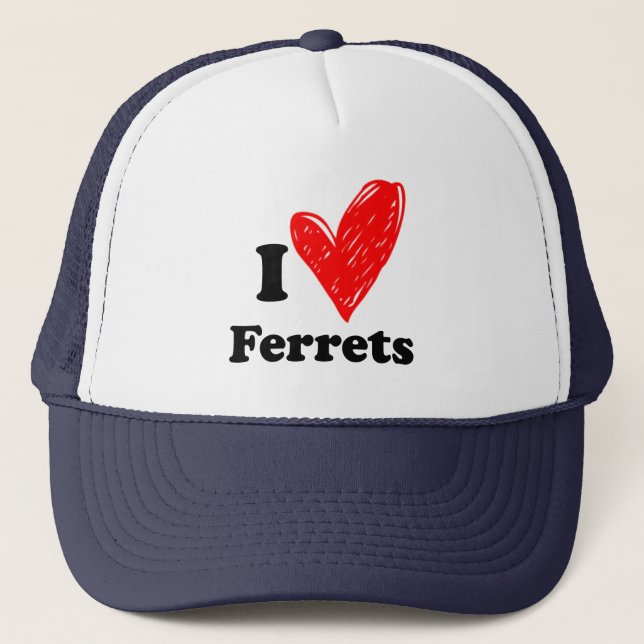 I Liebe Ferrets Truckerkappe (Vorderseite)
