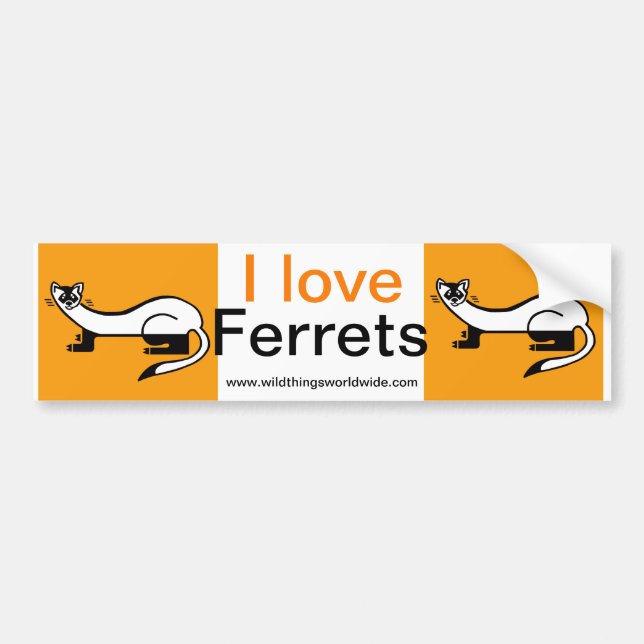 I Liebe FERRETS-Wildtierkrieger - Natur - Autoaufkleber (Vorne)