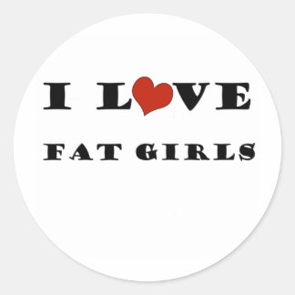 I Liebe Fett Girls Runder Aufkleber