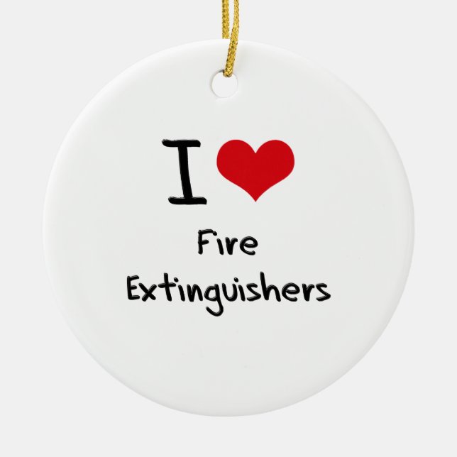 I Liebe-Feuerlöscher Keramik Ornament (Vorne)