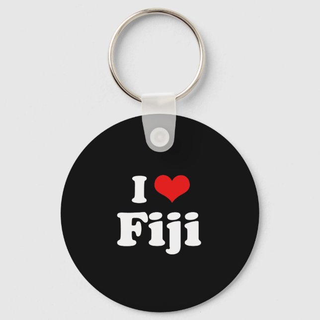 I Liebe Fiji Tshirt Schlüsselanhänger (Vorderseite)