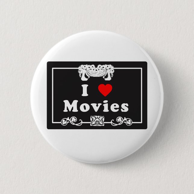 I Liebe-Filme mit stiller Film-Flair Button (Vorderseite)