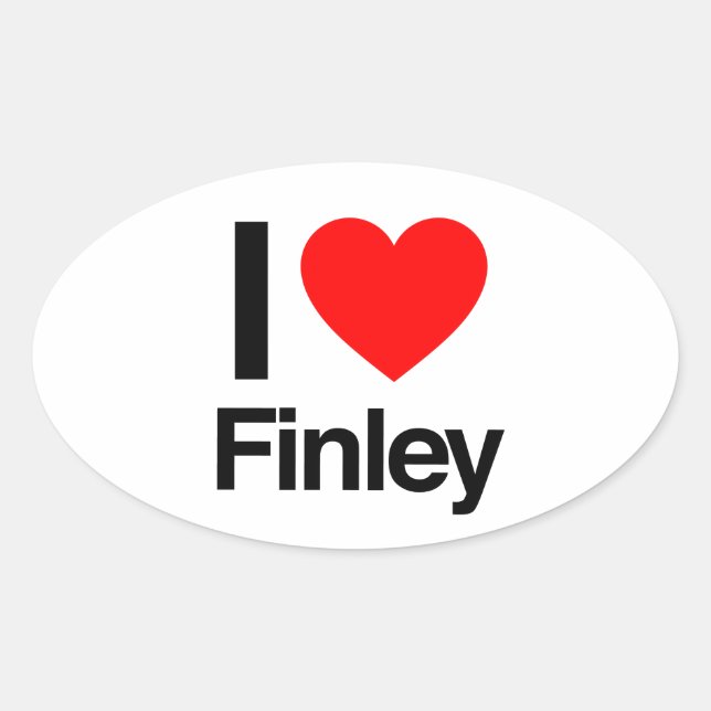 i Liebe finley Ovaler Aufkleber (Vorderseite)