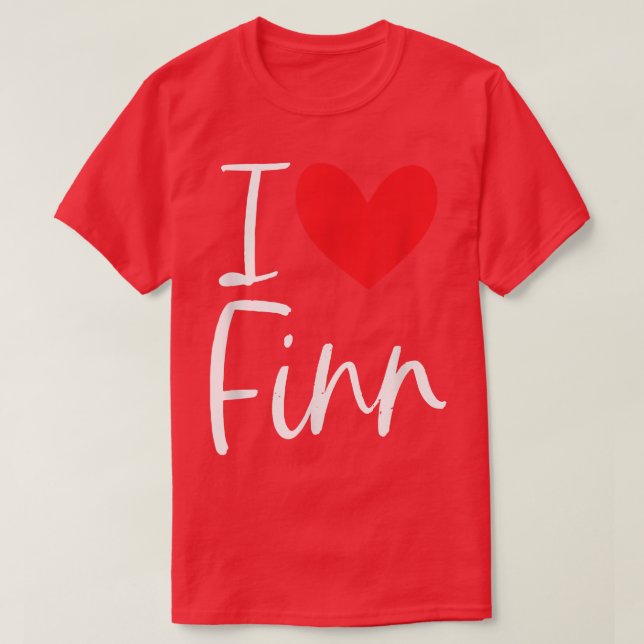 I Liebe Finn Name Personalisiert Girl Frau BESTE F T-Shirt (Design vorne)