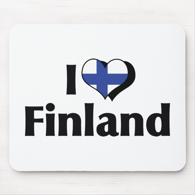 I Liebe Finnland Flagge Mousepad (Vorne)