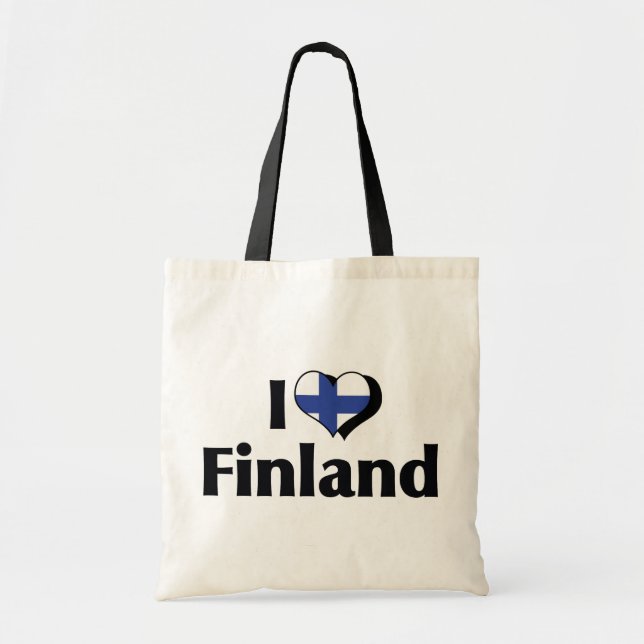 I Liebe Finnland Flagge Tragetasche (Vorne)