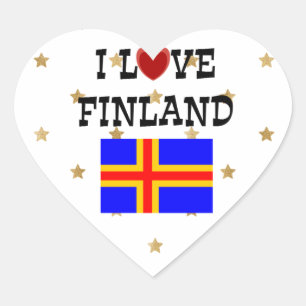 I Liebe Finnland Herz-Aufkleber