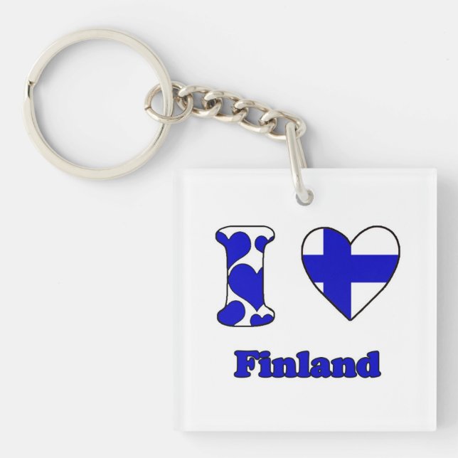 I Liebe Finnland Schlüsselanhänger (Vorderseite)