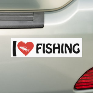 I Liebe Fischerei Autoaufkleber