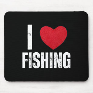 I Liebe Fischerei Geschenke für Kinder Fischen Män Mousepad
