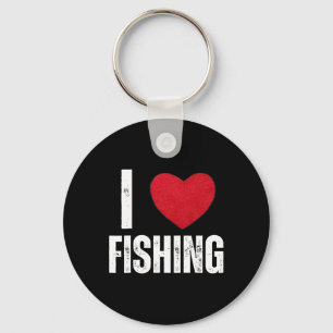 I Liebe Fischerei Geschenke für Kinder Fischen Män Schlüsselanhänger