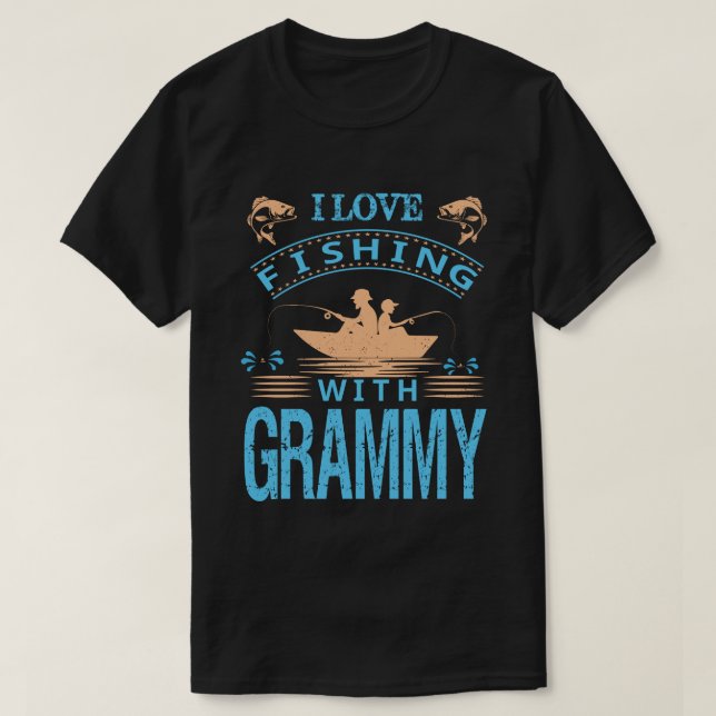 I Liebe Fischerei mit GRAMMY fAThERs dAy T-Shirt (Design vorne)