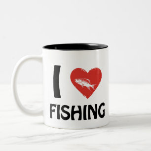 I Liebe Fischerei Zweifarbige Tasse