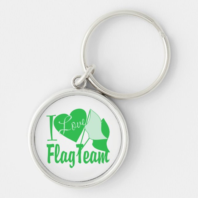 I Liebe Flag Team Green Schlüsselanhänger (Vorne)