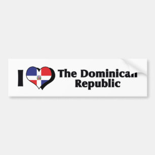 I Liebe: Flagge der Dominikanischen Republik Autoaufkleber