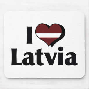 I Liebe - Flagge Lettlands Mousepad