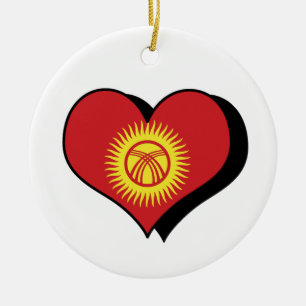 I Liebe Flaggenverzierung der Kirgisischen Republi Keramikornament