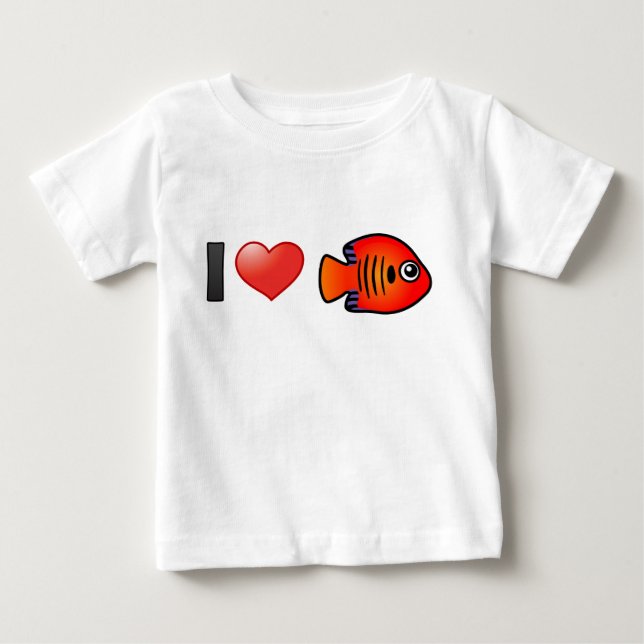 I Liebe Flame Angelfish Baby T-shirt (Vorderseite)