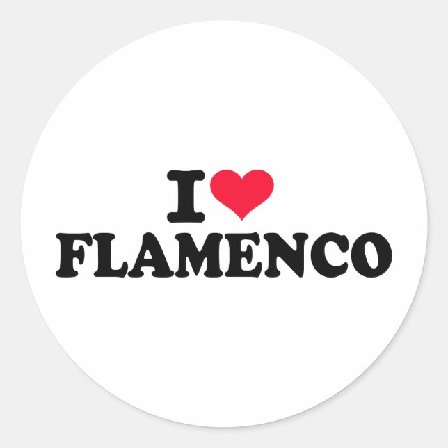 I Liebe Flamenco Runder Aufkleber (Vorderseite)