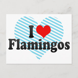 I Liebe Flamingos Postkarte