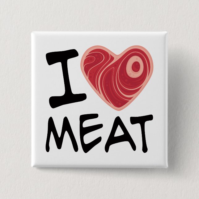 I Liebe-Fleisch Button (Vorderseite)