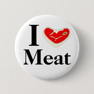 I Liebe-Fleisch-Knopf Button