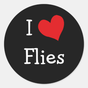 I Liebe Fliegen Runder Aufkleber