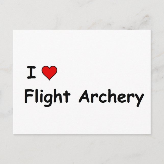 I Liebe Flight Bogenschießen Postkarte (Vorderseite)