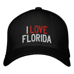 I LIEBE FLORIDA BESTICKTE BASEBALLKAPPE