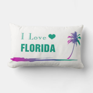 I Liebe Florida farbenfroh grün Lendenkissen