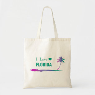 I Liebe Florida farbenfroh grün Tragetasche