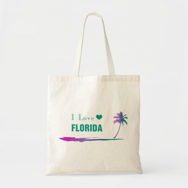 I Liebe Florida farbenfroh grün Tragetasche (Vorne)
