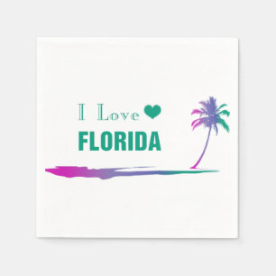 I Liebe Florida farbenfrohe grüne Napkins Serviette