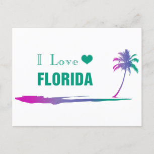 I Liebe Florida farbenfrohe grüne Postkarte