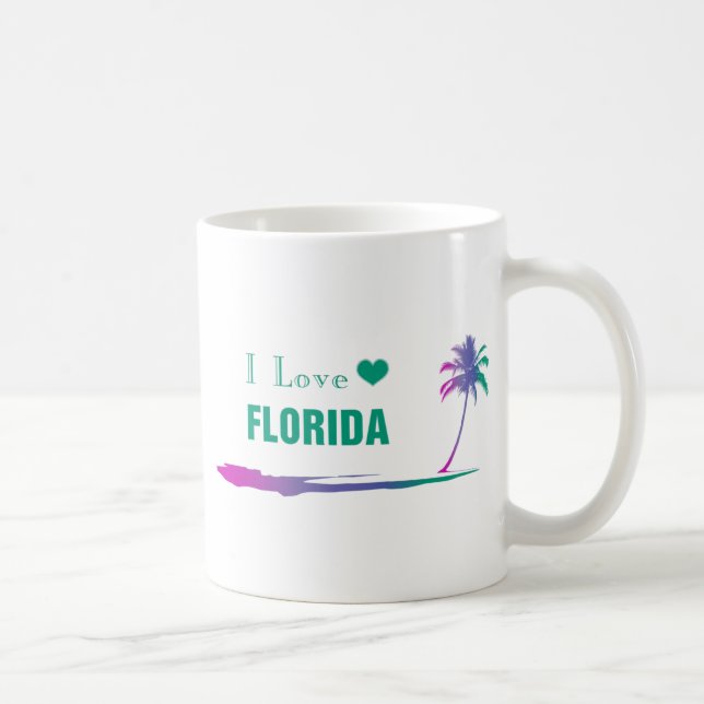 I Liebe Florida Farbige grüne Kaffee Tasse (Rechts)
