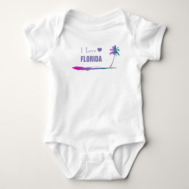I Liebe Florida Farbige Lila Baby Strampler (Vorderseite)
