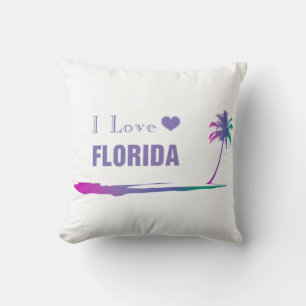 I Liebe Florida Farbige Lila Kissen