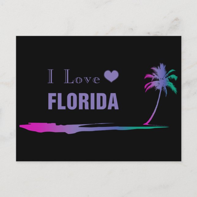 I Liebe Florida Farbige Lila Postkarte (Vorderseite)