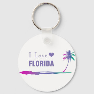 I Liebe Florida Farbige Lila Schlüsselanhänger